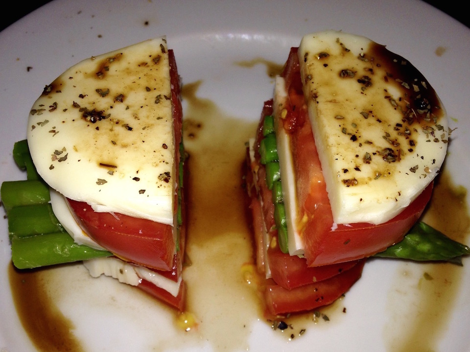 Stacked Caprese Salad with Asparagus