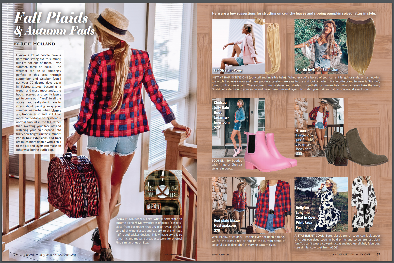 Fall Plaids & Autumn Fads — Viva Tysons Magazine Sep Oct 2018