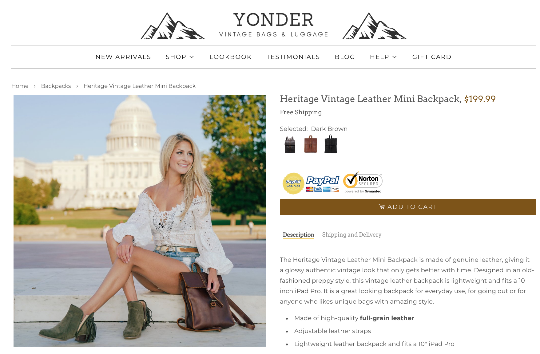 Yonder bags vintage leather backpacks