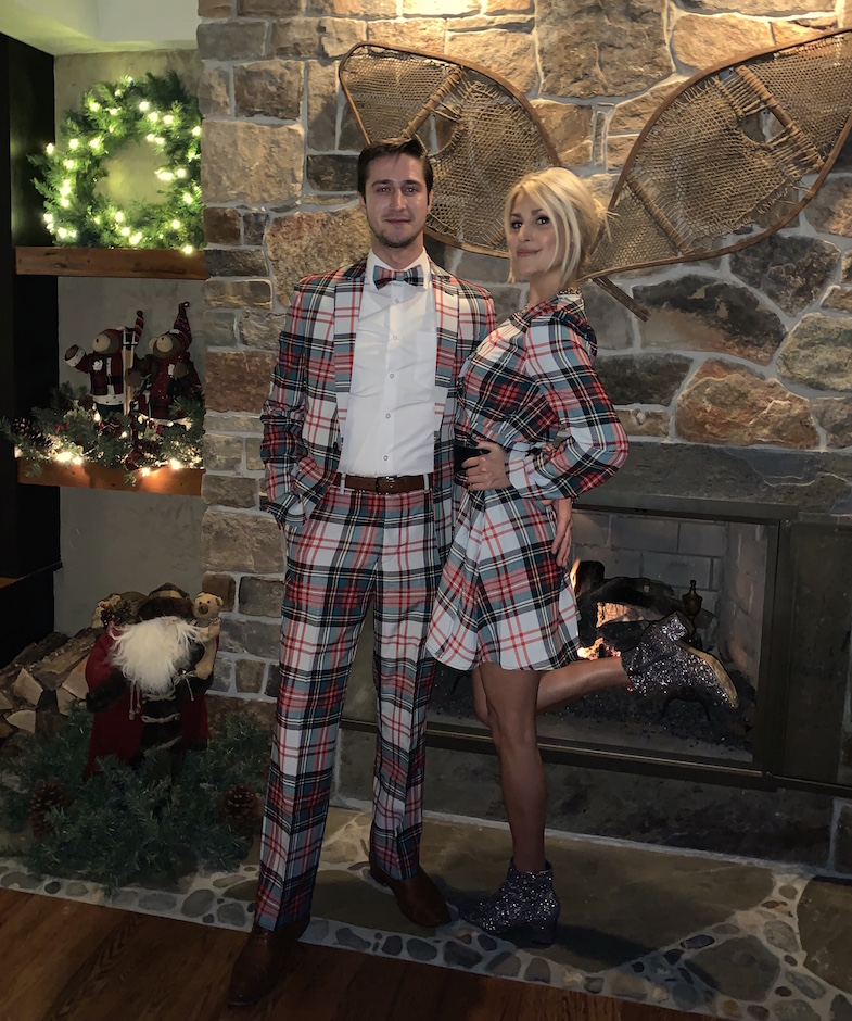 Shinesty Matching Couples Christmas Suits And Dresses Blazers And Bubbly By Julie Holland