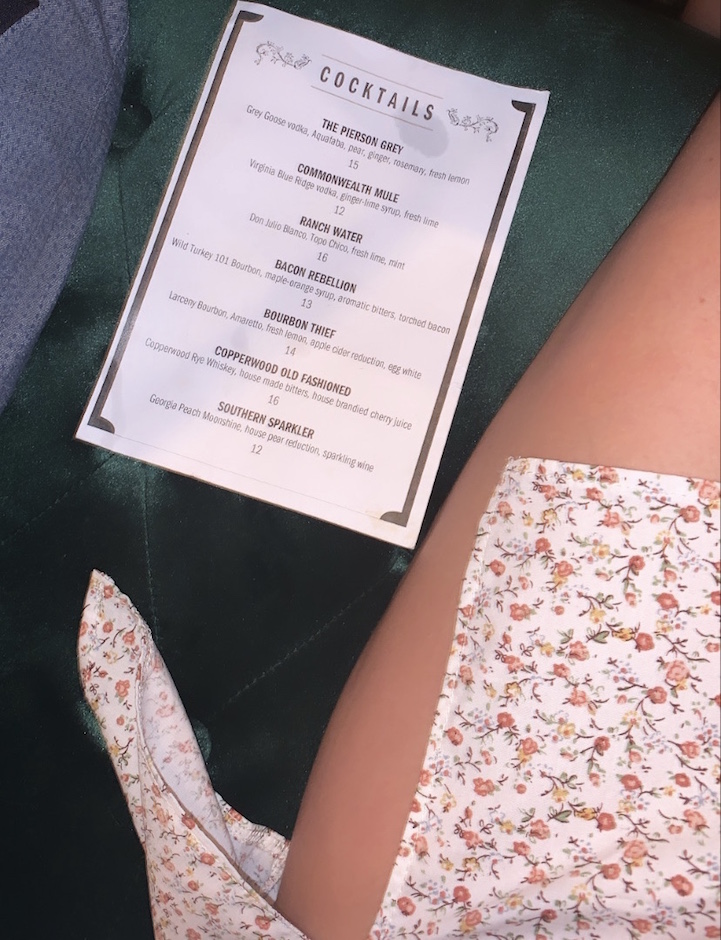 The Pinemoor Cocktail Menu